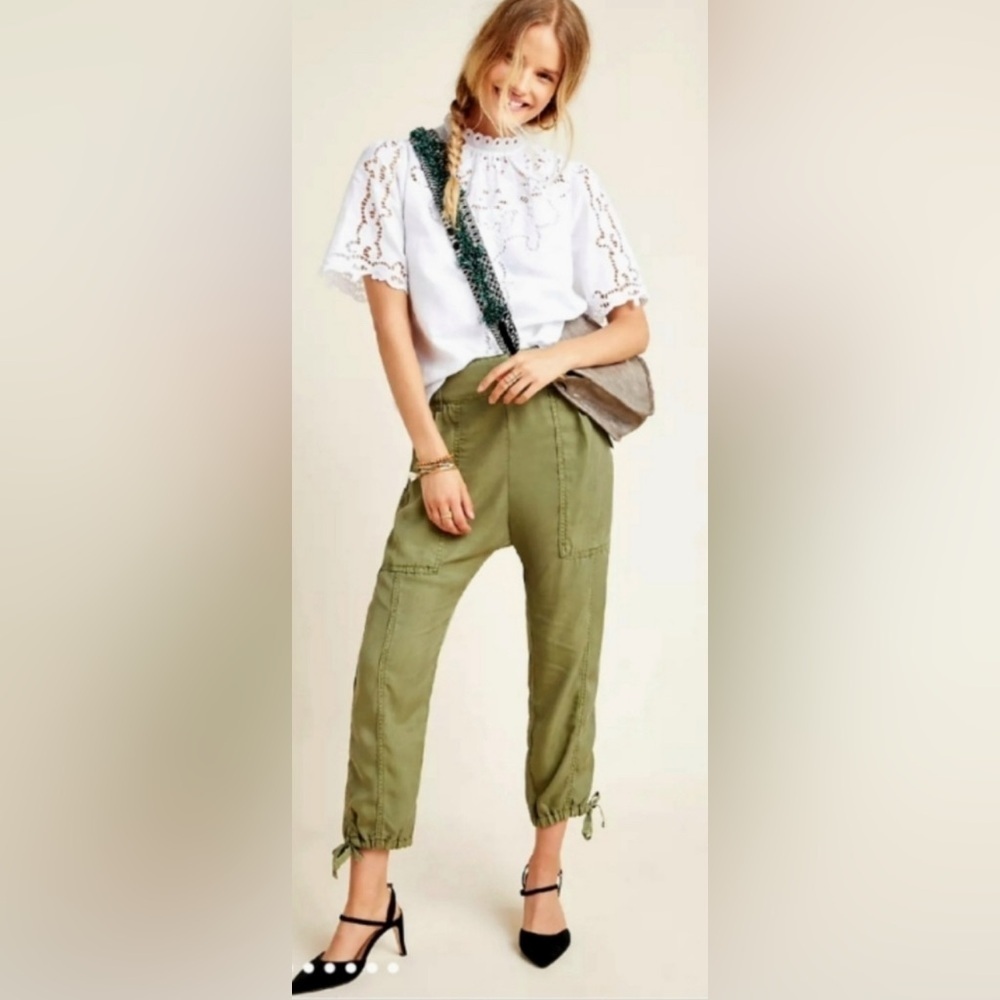 Anthropologie Green Cargo Harem Ankle Pants - Size 4